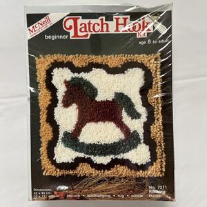 McNeill Latch Hook Kit Beginner Rocking Horse 7211 Age 8 Up 12x12 In Craft